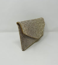 Load image into Gallery viewer, Fine Rhinestone Beaded Evening Bag (gold tone)