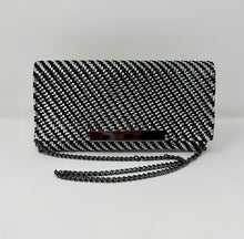 Load image into Gallery viewer, Silver/Black Woven Evening Bag