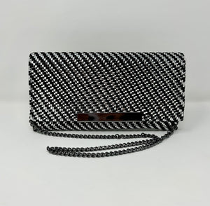 Silver/Black Woven Evening Bag