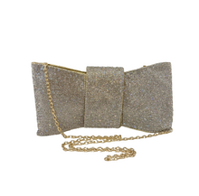 Load image into Gallery viewer, Bow Clutch (Crystal with Gold Finish)