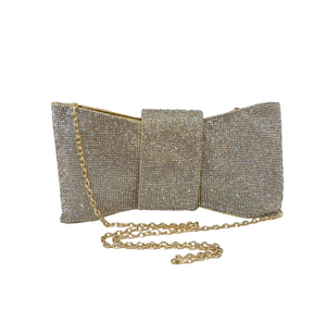 Bow Clutch (Crystal with Gold Finish)
