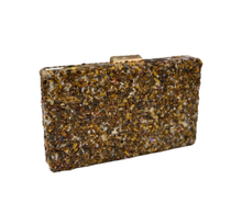 Load image into Gallery viewer, Pebble Beaded Clutch in Gold/Rust