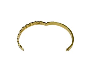 Mariner Links with Bangles with Band of CZ Stones (Gold Plate or Silver Finish)
