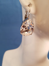 Load image into Gallery viewer, B-JWLD Silver Faceted Clear Pear Shaped Crystal Earrings