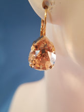 Load image into Gallery viewer, B-JWLD Gold Faceted Golden Pear Shaped Crystal Earrings