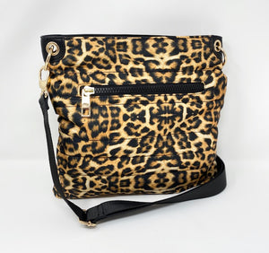 Sondra Roberts Quilted Puffer Crossbody Bag (Large) - Leopard
