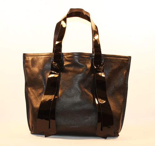 Sondra Robnerts Genuine Black Leather Nappa Tote