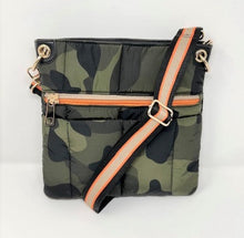 Load image into Gallery viewer, Performance Camo Crossbody Messenger with Orange/Tan Accent Strap