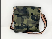 Load image into Gallery viewer, Performance Camo Crossbody Messenger with Orange/Tan Accent Strap