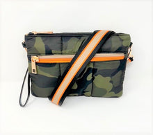 Load image into Gallery viewer, Performance Camo Crossbody with Orange/Tan Accent Strap