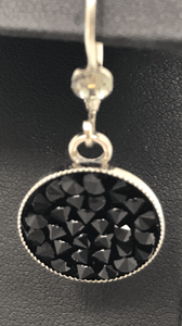 B-JWLD Black Dangling Crystal Pendant Earrings