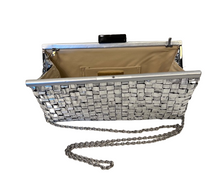 Load image into Gallery viewer, Metallic Woven Clutch (Silver)
