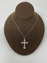 Load image into Gallery viewer, Style by Sophie Cross (1-1/2 inch) with Chain in White Gold Finish