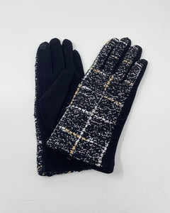 Black Bouclé Touchscreen Gloves