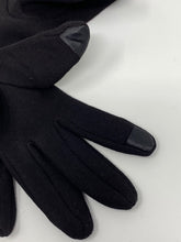 Load image into Gallery viewer, Black Ladies Touch Screen Gloves w/Faux Fur Rosette