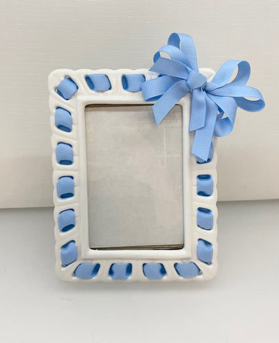 Prissy Plates Frame with Light Blue Ribbon
