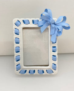 Prissy Plates Frame with Light Blue Ribbon