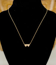 Load image into Gallery viewer, Two Hearts in One Necklace in (yellow gold or silver finish)