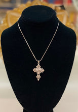 Load image into Gallery viewer, Filigree Cross in White Gold Finish