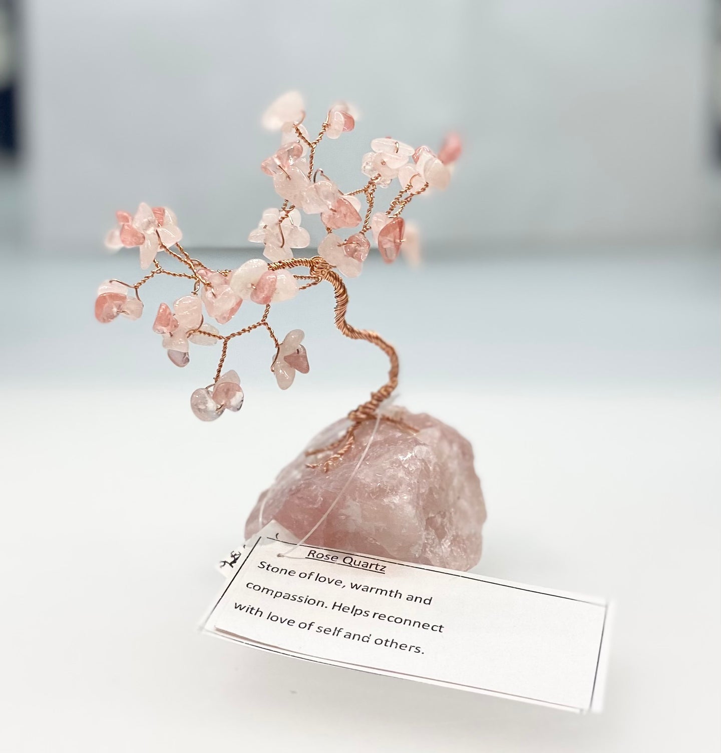 Healing Crystal Gemstone Tree - Rose & Cherry Quartz (small)