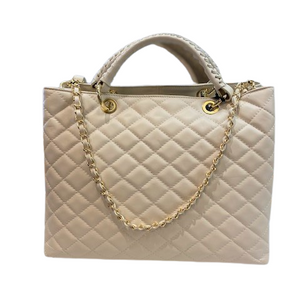 German Fuentes Quilted Leather Handbag - Ivory