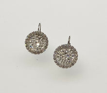 Load image into Gallery viewer, B-JWLD Solid Crushed Crystal Medallion Earrings - White Finish