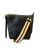 Load image into Gallery viewer, Sondra Roberts Vegan Leather Crossbody with Guitar-Style Strap (Black)