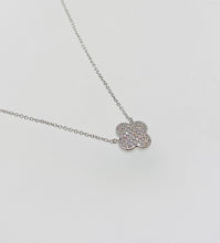 Load image into Gallery viewer, Quatrefoil Necklace with Austrian Crystals (silver)