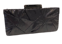 Load image into Gallery viewer, Sondra Roberts Black Clutch - Faux Sanke
