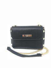 Load image into Gallery viewer, Sondra Roberts Black &amp; Brown Crossbody with Gold Studs