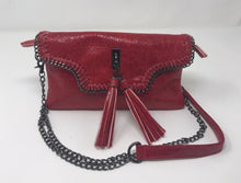 Load image into Gallery viewer, Sondra Roberts Red Crossbody With Link Chain