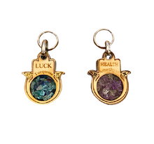 Load image into Gallery viewer, Hamsa Blessings - Gem Stone Mini Key Ring
