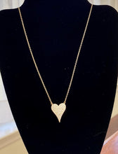 Load image into Gallery viewer, Elongated Pave Crystal Heart Necklace (Gold finish - S/M/L $32.98/$55.98/$99.98)