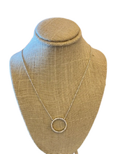 Load image into Gallery viewer, Open Circle Necklace (gold or silver finish)