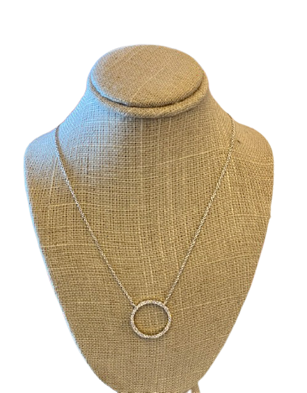 Open Circle Necklace (gold or silver finish)