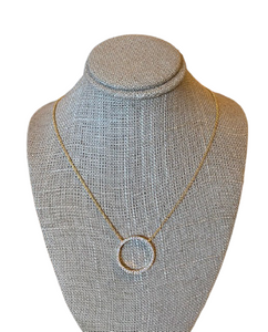 Open Circle Necklace (gold or silver finish)