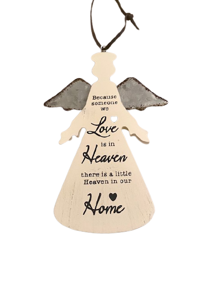 Wooden Angel Ornament (Love.Heaven.Home)