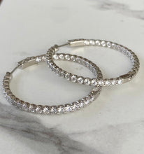 Load image into Gallery viewer, Gemstone Set Hoop Earrings