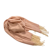Load image into Gallery viewer, Soft Woven Fringe Scarf (pink, blue, or camel color)