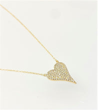 Load image into Gallery viewer, Large Micropave Heart Necklace (gold finish)