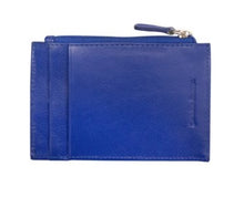 Load image into Gallery viewer, ILI RFID Blocking Leather Credit Card Holder (Cobalt Blue, Peach)