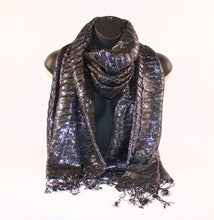 Load image into Gallery viewer, Metallic Charcoal Scarf