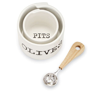 Olive & Pits Dish Set with Spoon