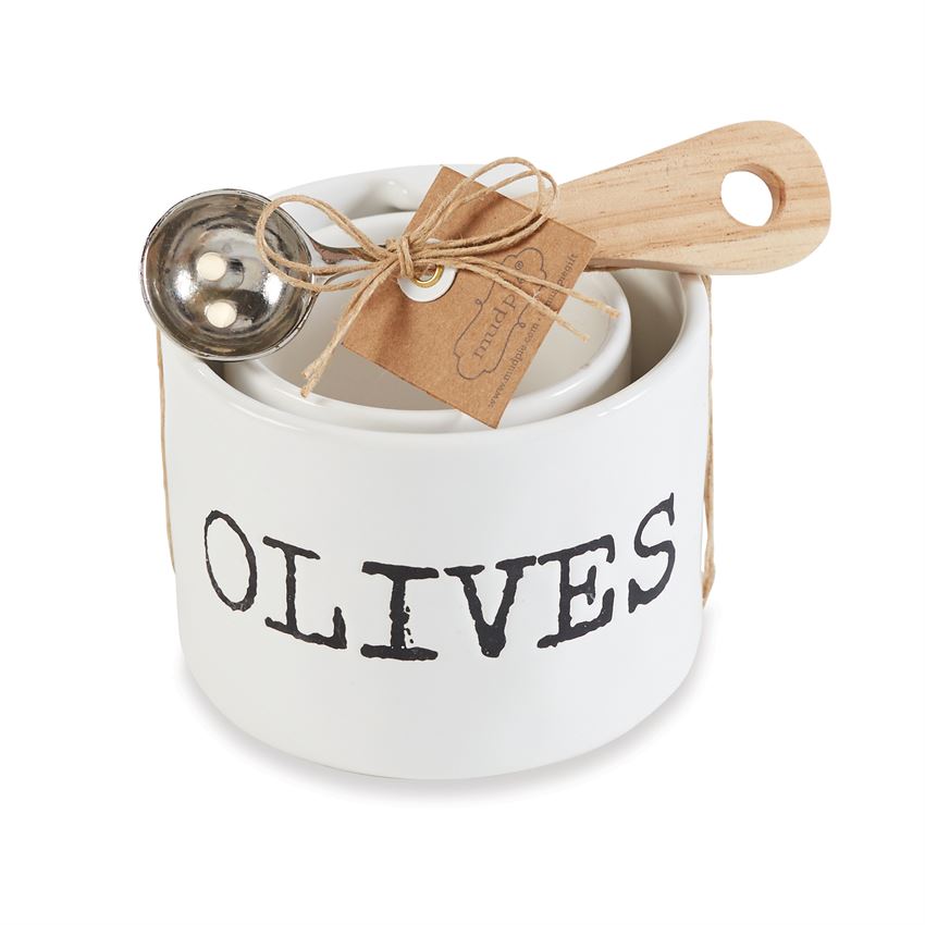 Olive & Pits Dish Set with Spoon