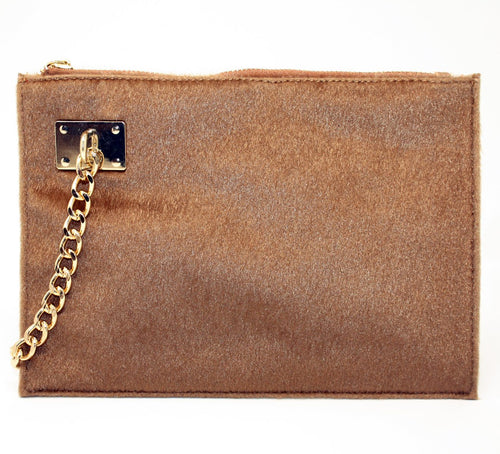 Sondra Roberts Brown Fur Wristlet