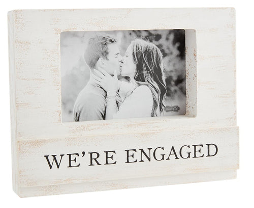 We're Engaged Wood Block Frame