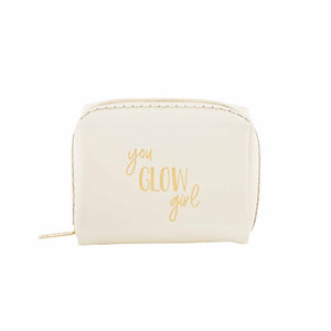 "You Glow Girl" Square Makeup Bag - Ivory