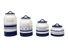 Load image into Gallery viewer, Ceramic Canister Set of 4 in Blue and White