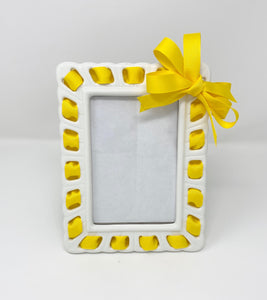 Prissy Plates Frame with Yellow Ribbon