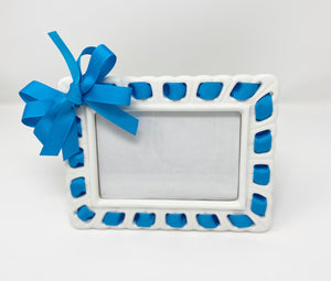 Prissy Plates Frame with Blue Ribbon